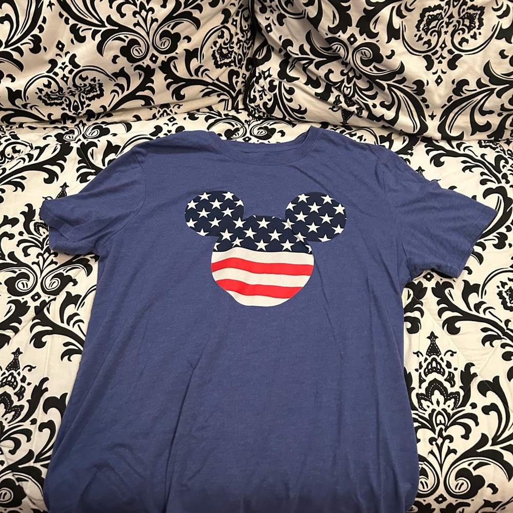 Disney Blue Mens Shirt with Star Pattern